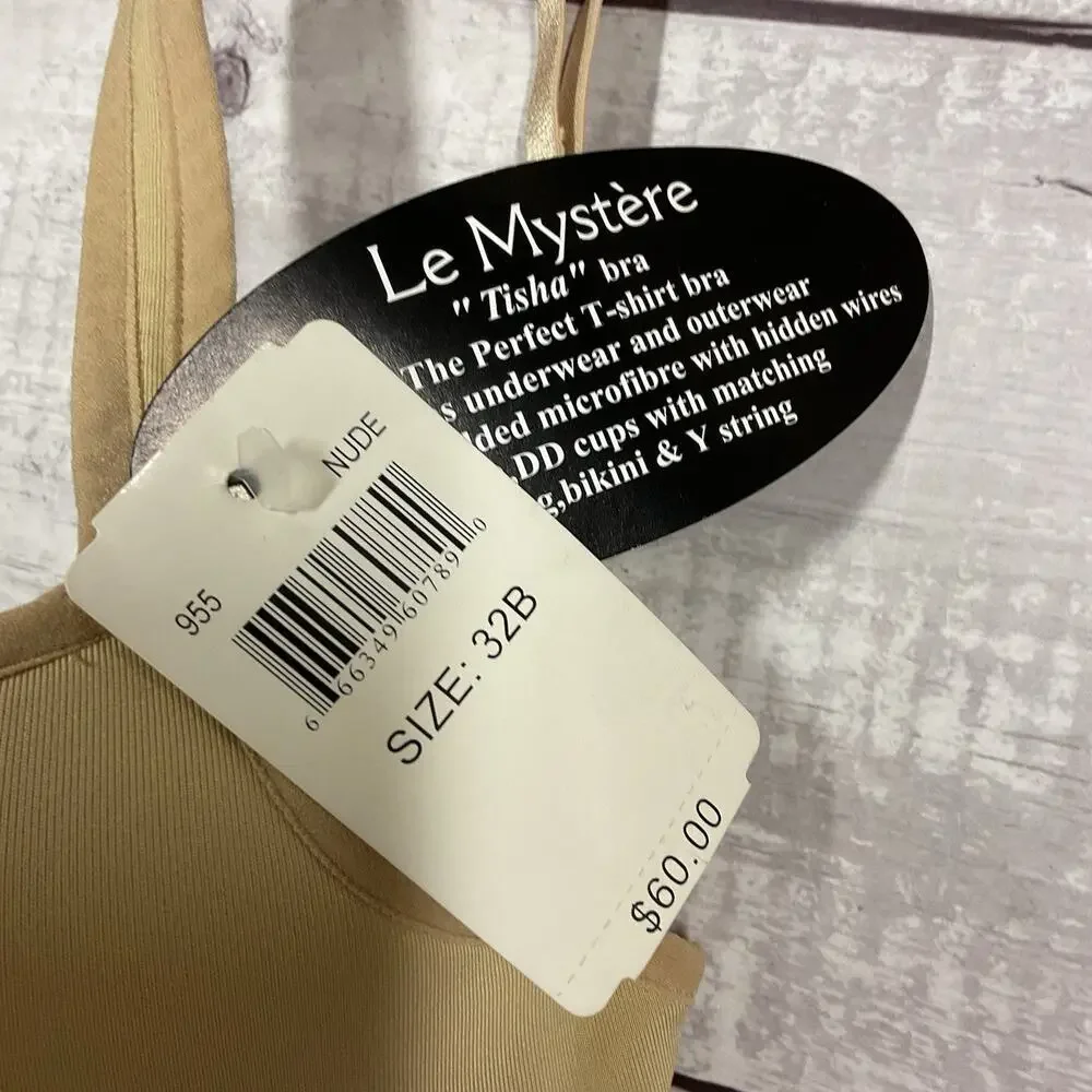 Le‎ Mystere Bra Tisha Womens 32B Nude Beige Underwire T-Shirt L’ Image #955 NEW